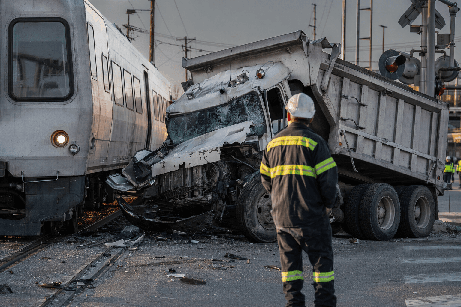 Dump truck driver hospitalized after train collision on North Monroe Street