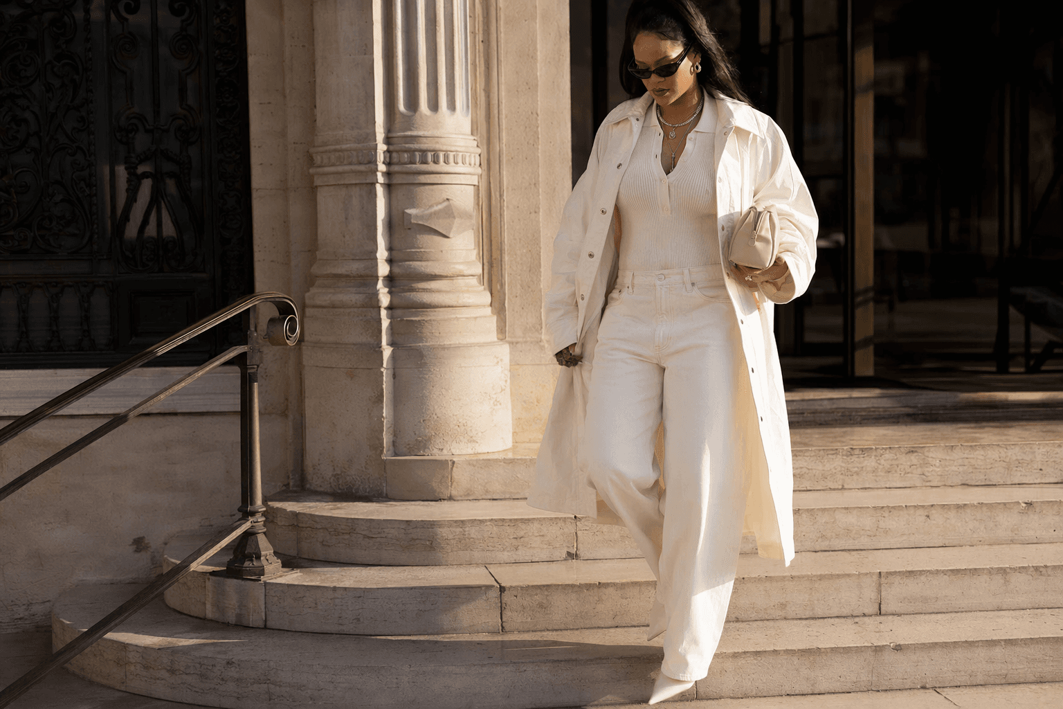 Rihanna's white jeans show how coastal grandmother style stays modern