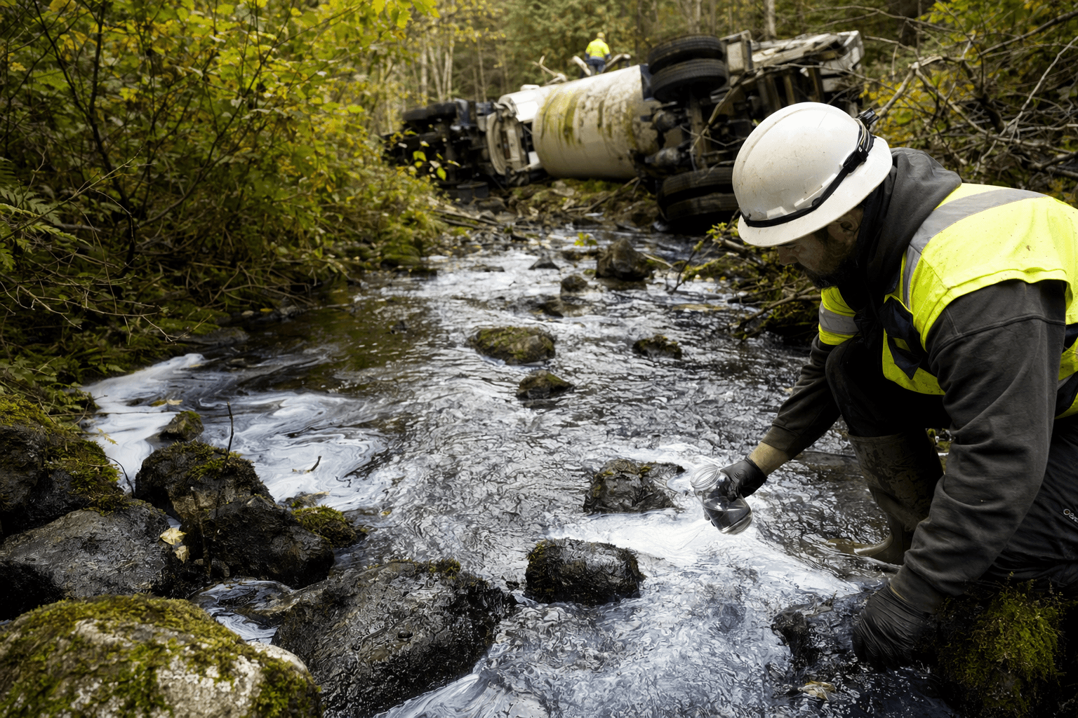 Tanker crash spills diesel, milk into McKenzie River tributary