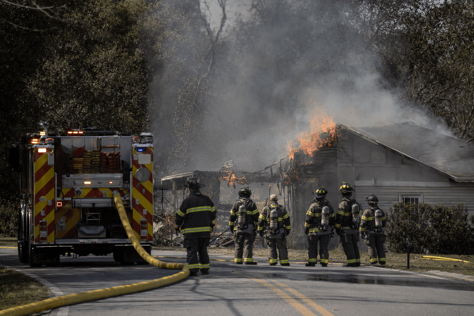 Hernando County crews battle structure fire on Dempsey Road in Brooksville