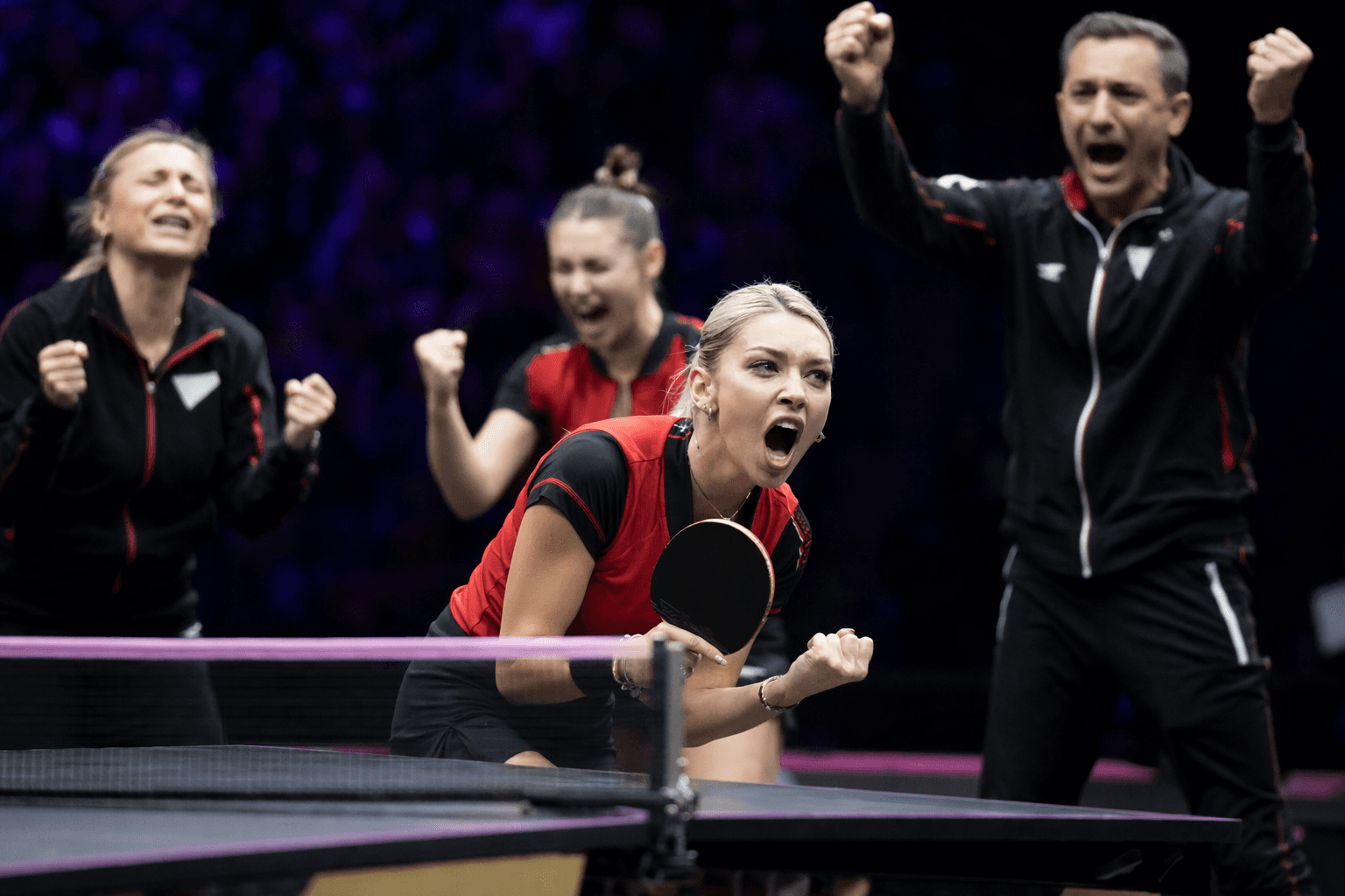 Romania’s celebration bends table after historic world Championships medal