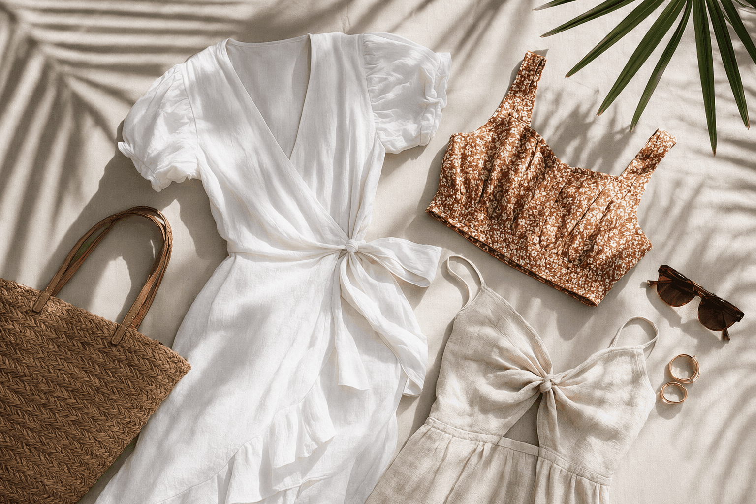 Petite summer dresses focus on flattering fit, wrap styles and cropped tops
