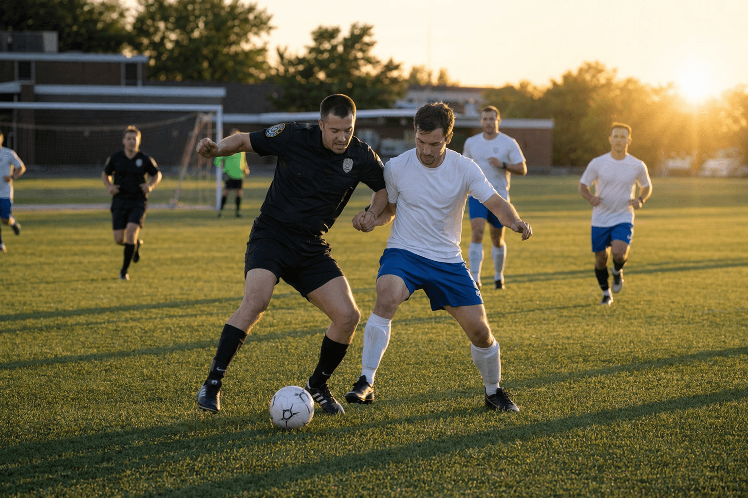 Sterling police face Comets in friendly soccer match at high school fields