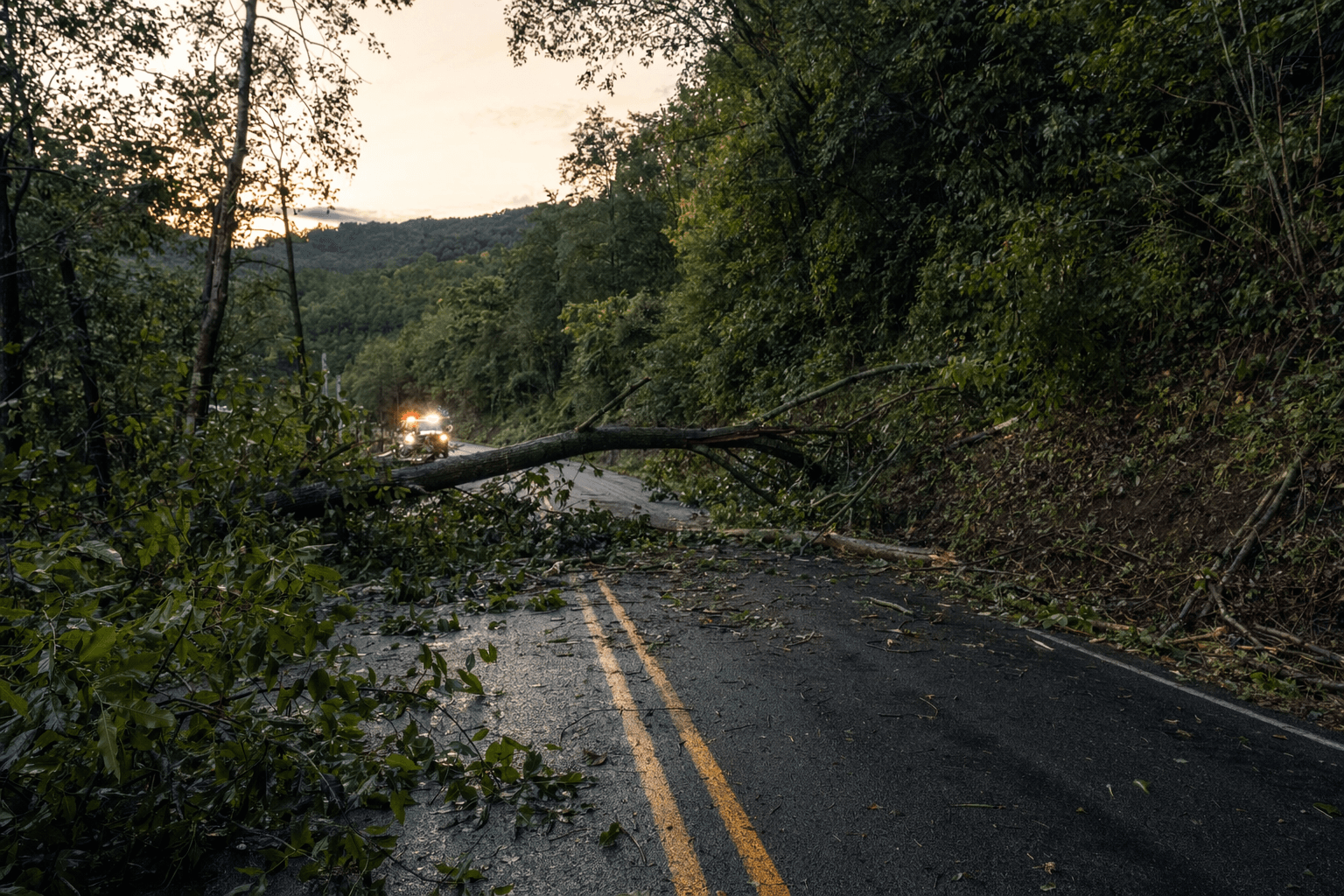 Tree blocks WV-161 in McDowell County, may slow travel