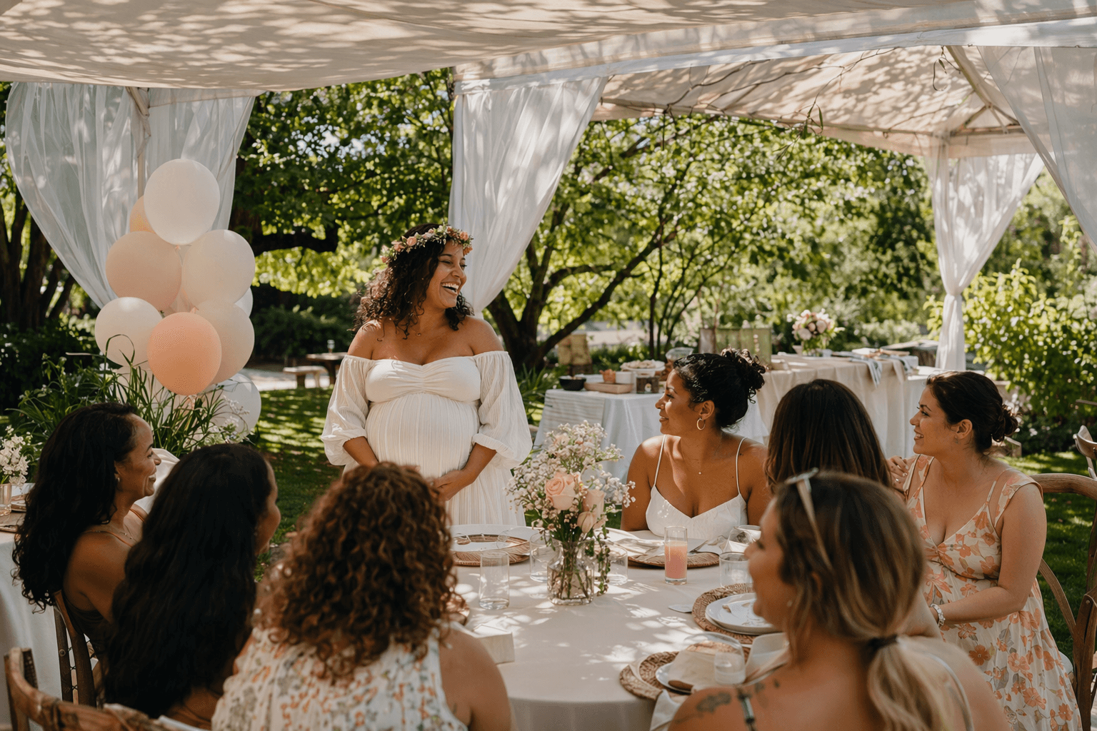 Outdoor baby showers, design for shade, comfort and memory-making
