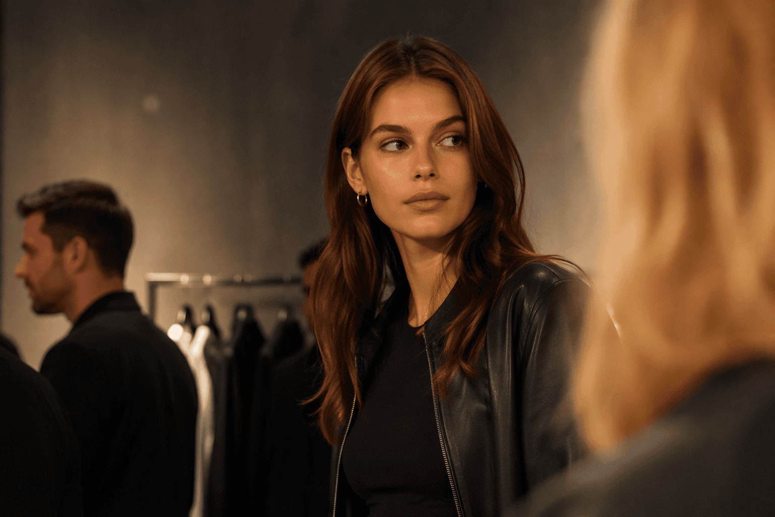 Kaia Gerber keeps jewelry minimal for RE/DONE launch in Los Angeles