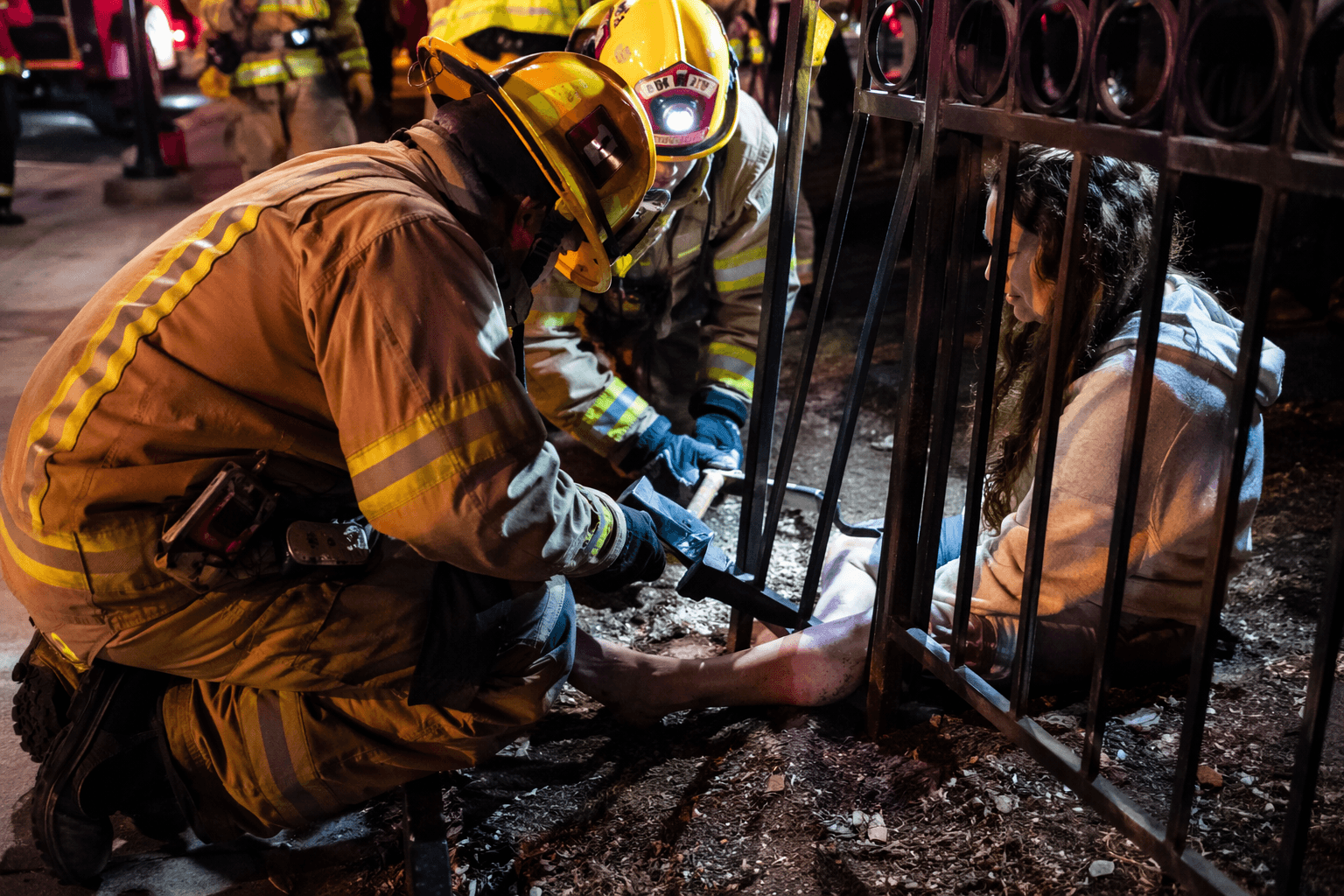 Fresno firefighters rescue woman impaled on wrought iron fence