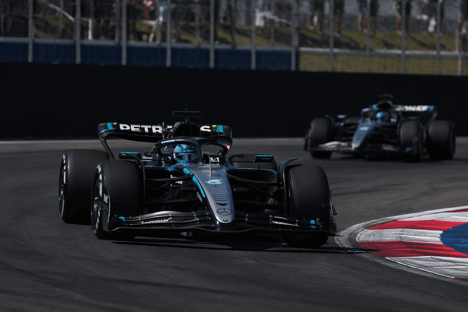 Russell edges Antonelli for sprint pole in Montreal after Mercedes upgrade