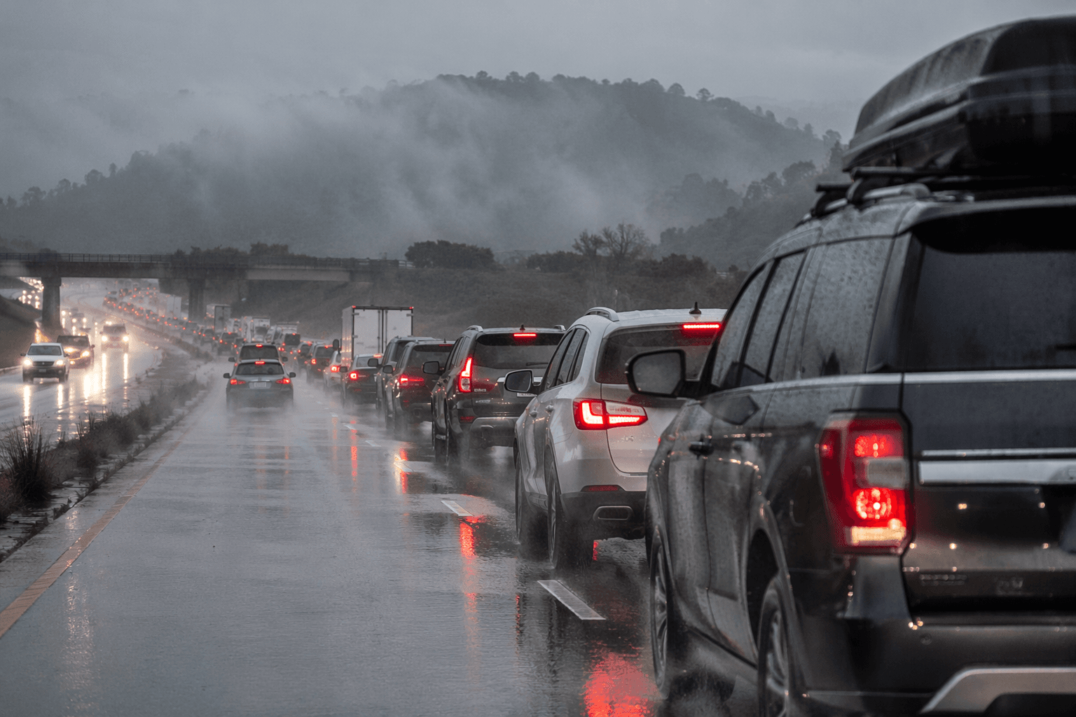 Wet Memorial Day weekend threatens travel as 45 million hit the road