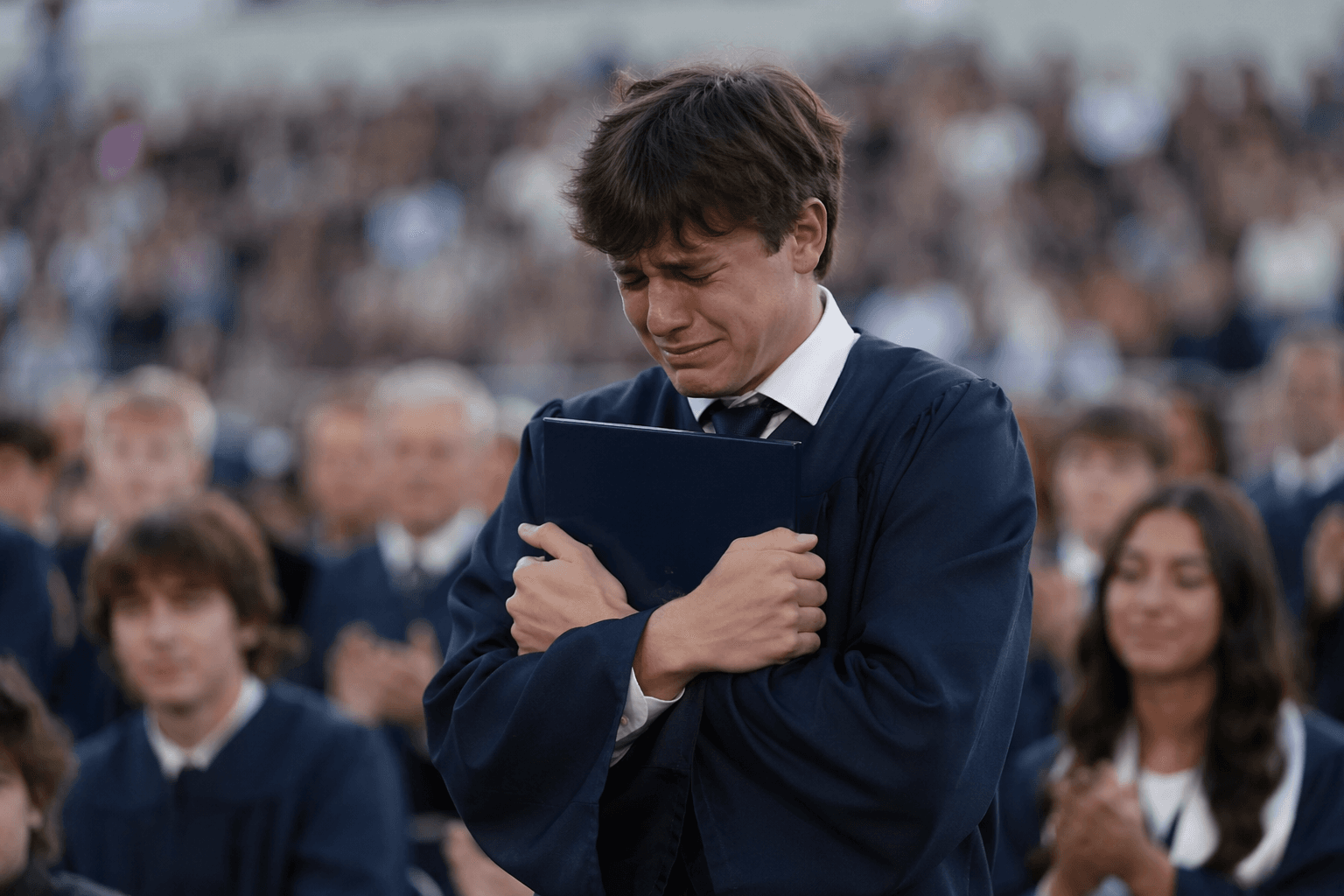 Memorial High honors Austin Metcalf with posthumous diploma at graduation