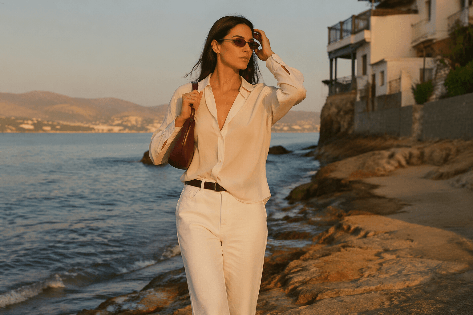 Kendall Jenner backs relaxed white jeans for coastal grandmother style