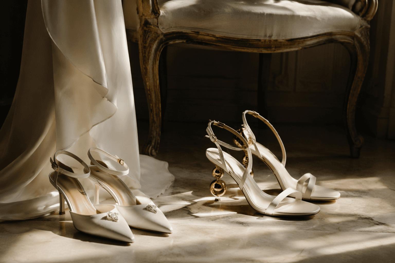 2026 bridal shoes balance ivory satin classics and sculptural heels