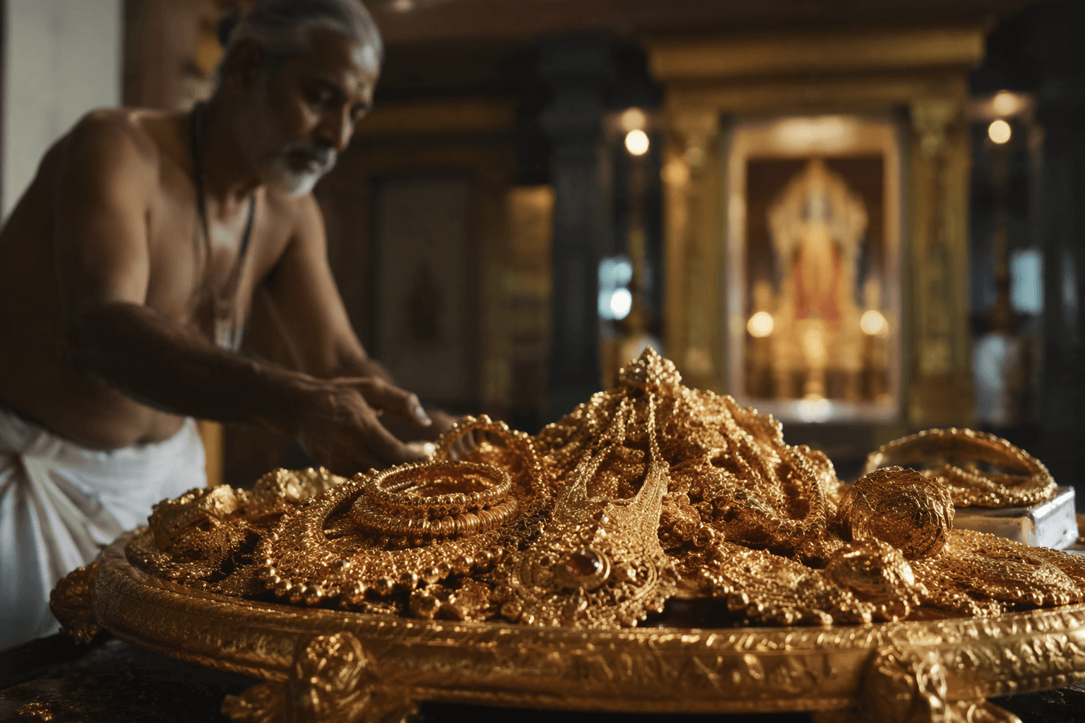 India weighs idle temple gold to ease bullion import pressure