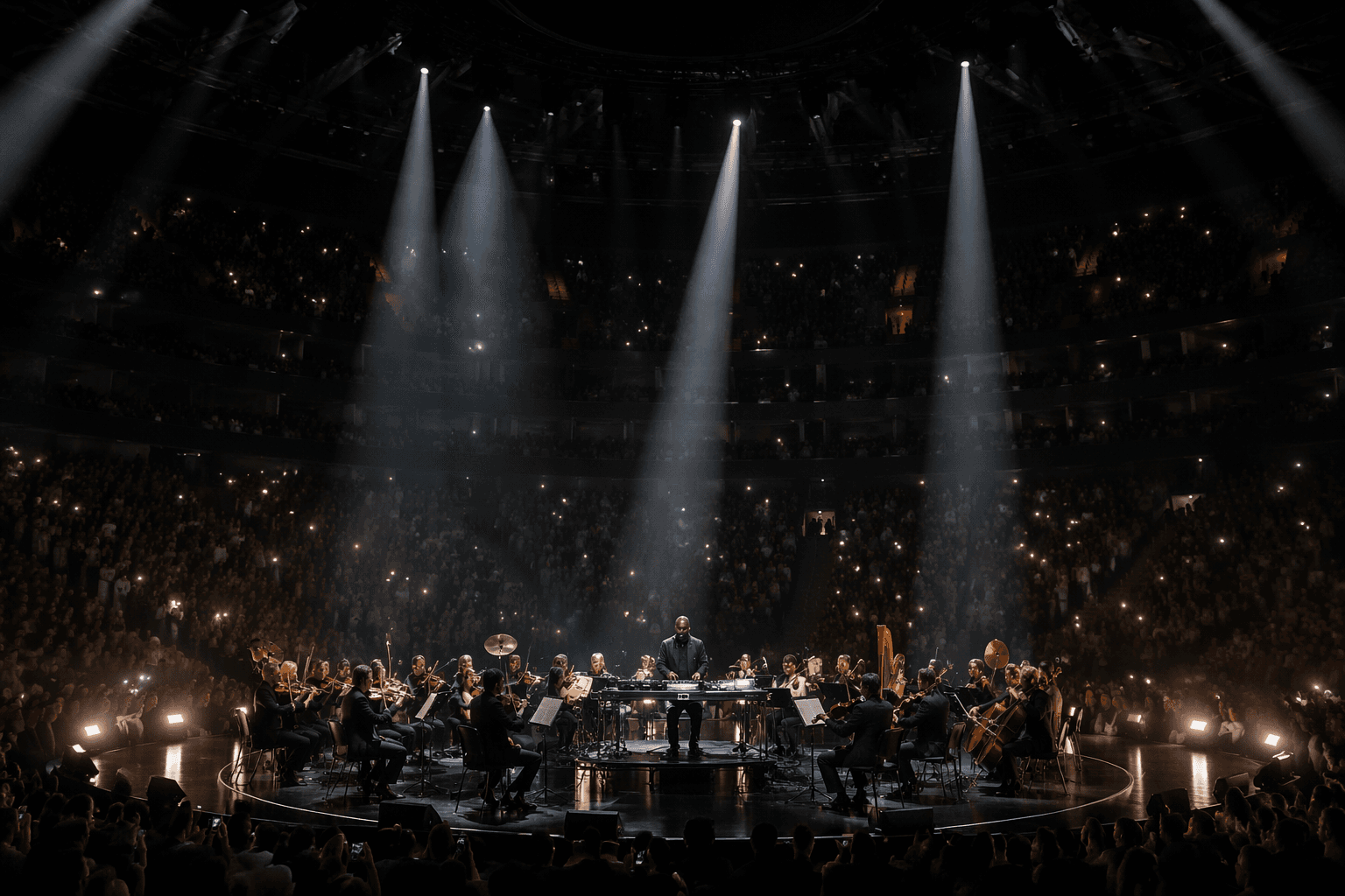 Black Coffee stages orchestral 360-degree show at London’s The O2