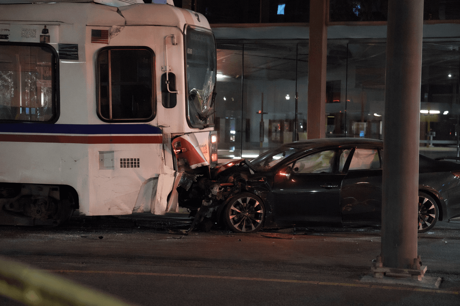 Light rail collides with vehicle downtown, sends one to Shock Trauma