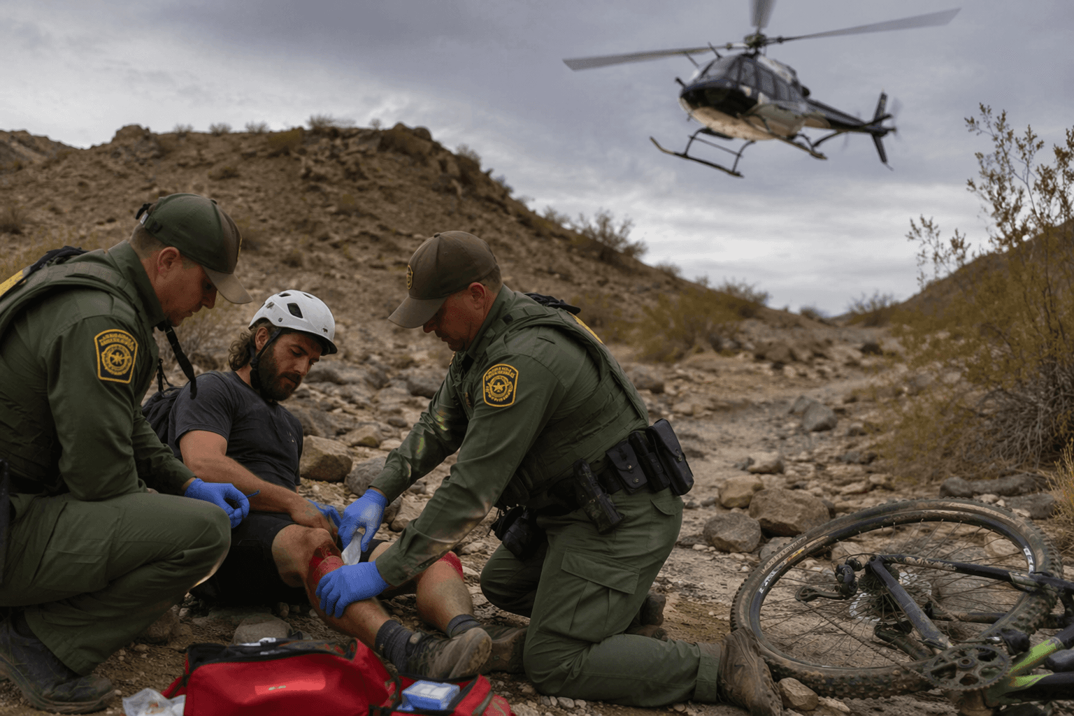 Border Patrol rescues injured bicyclist east of North Gila Ridge Transfer Station