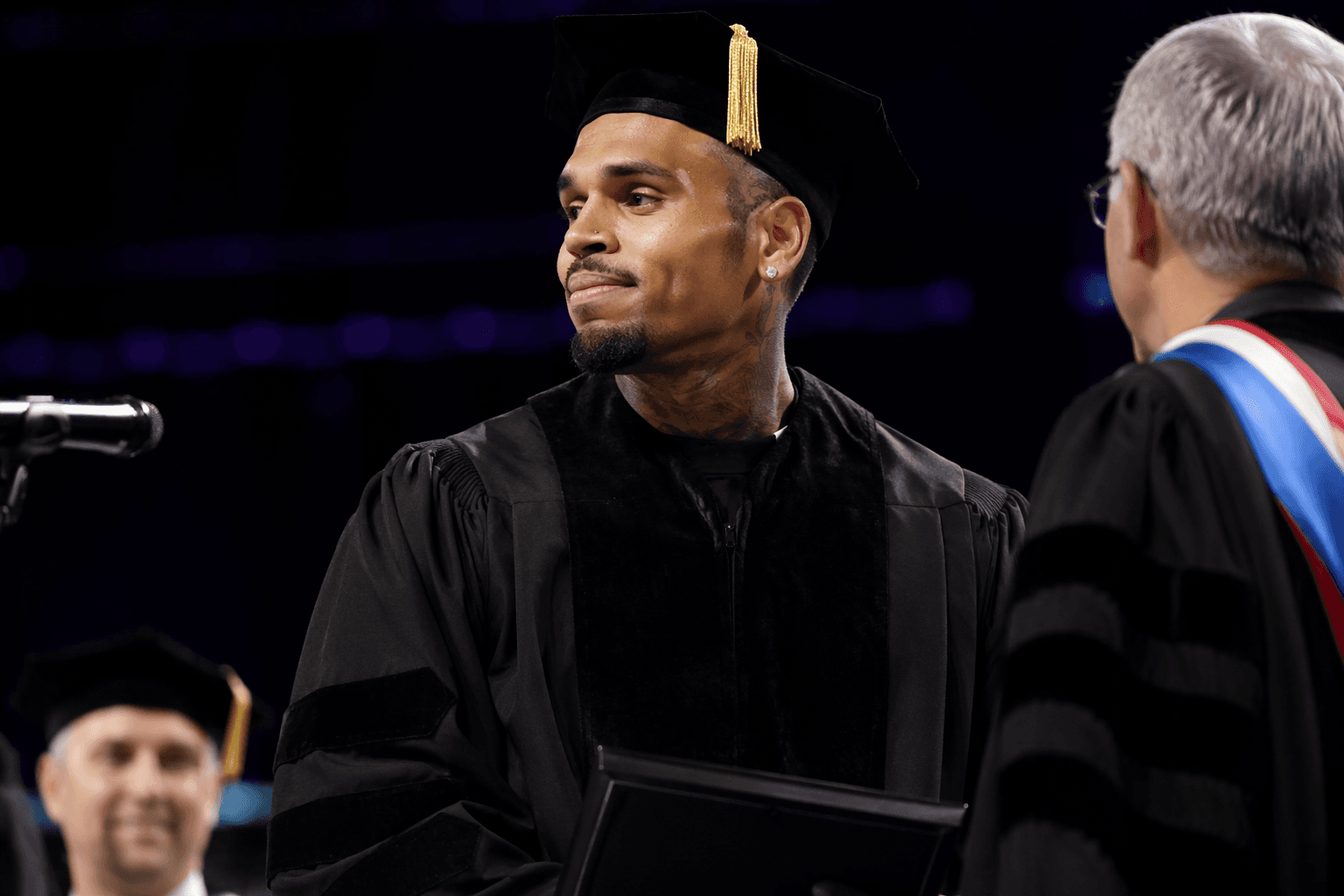 Chris Brown receives honorary doctorate from Dallas Christian university