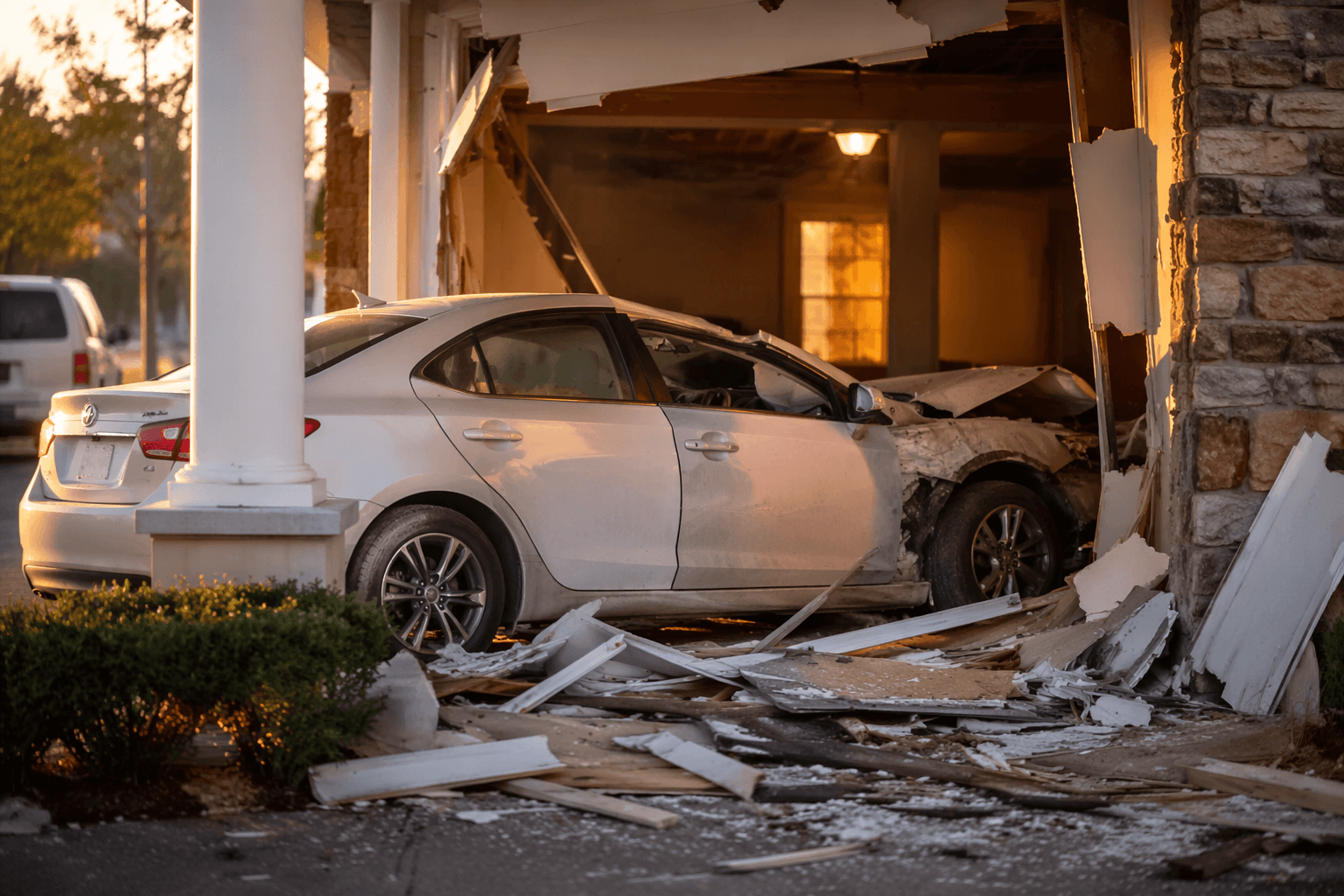 Car crashes into North Lindenhurst church after two-vehicle collision