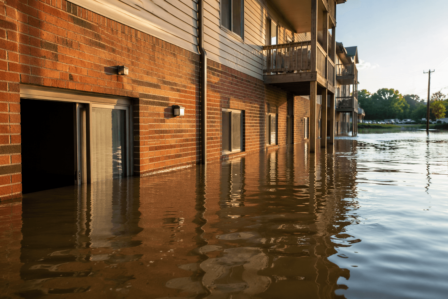 Flash flooding reaches apartment complex on Rice Drive in West Union