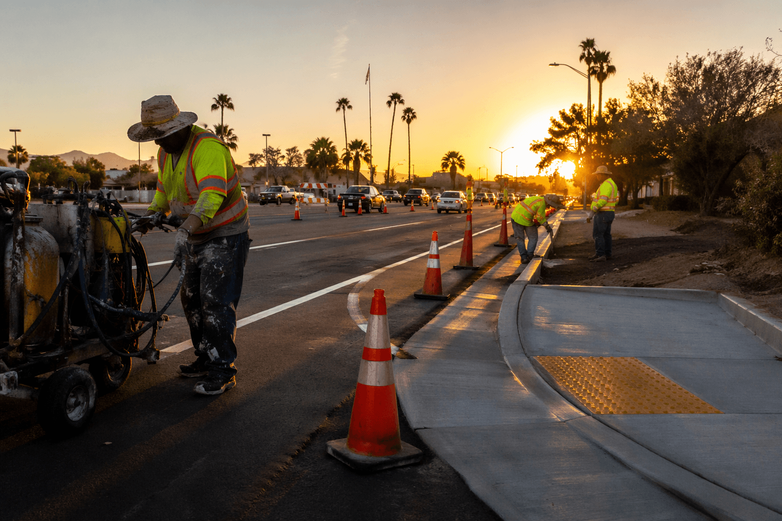 Yuma road report details striping, ADA ramp work and lane closures