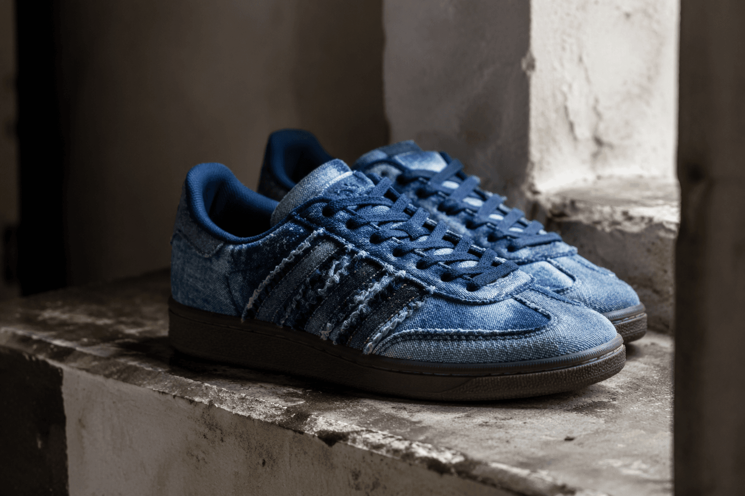 atmos turns adidas Handball Spezial into denim-inspired sneakers