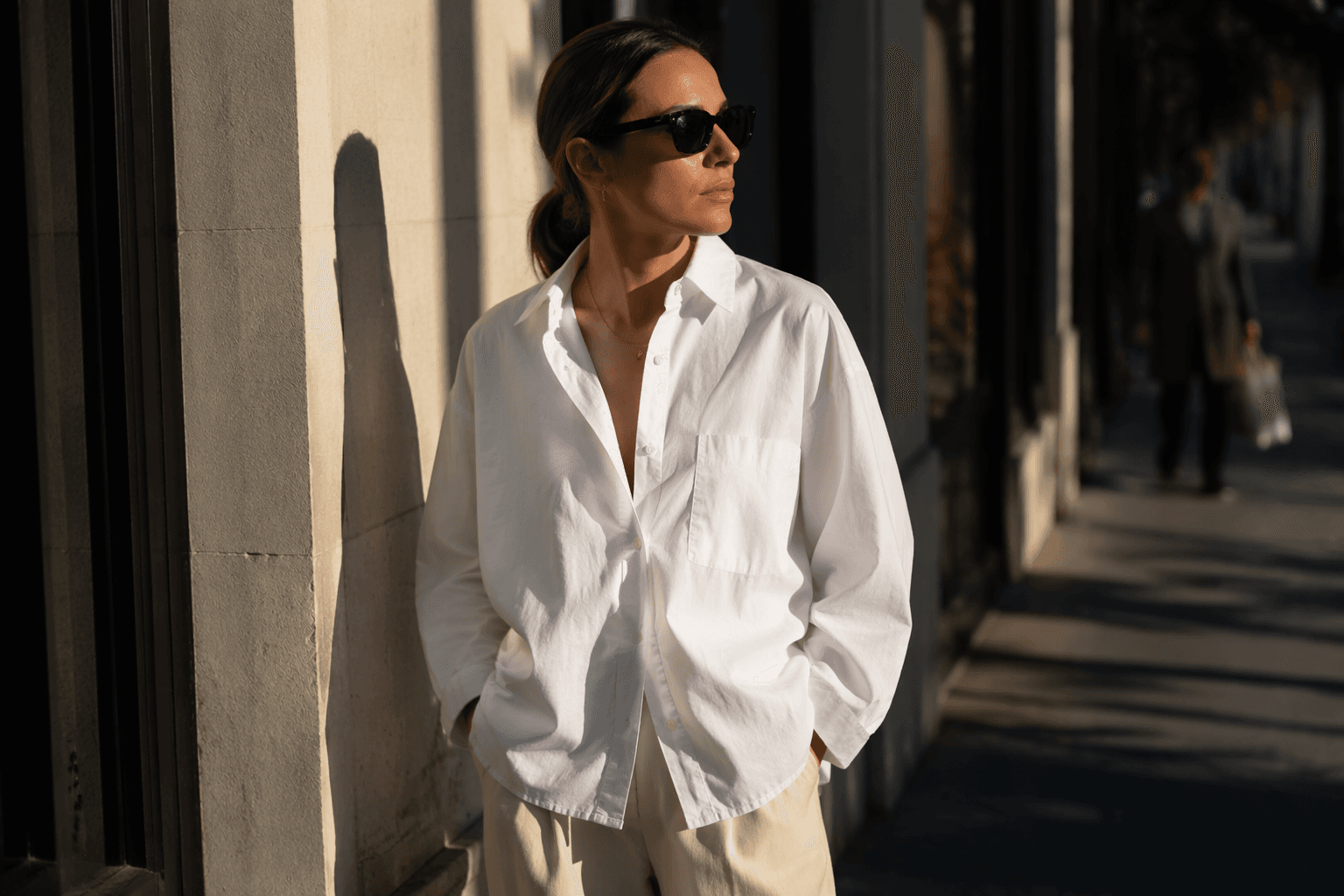The Frankie Shop’s Sinclair shirt nails modern workwear versatility