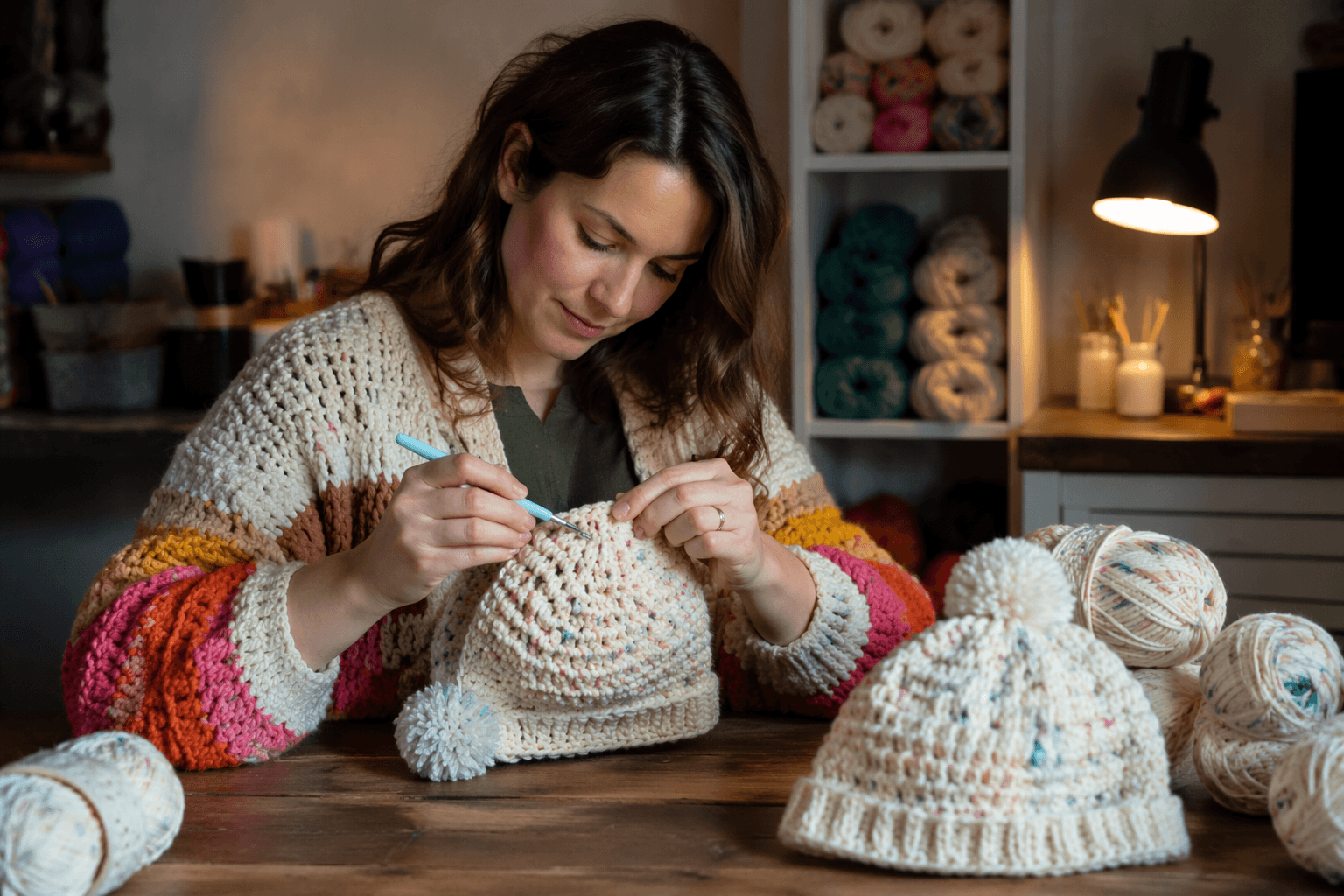 Stitchin Mommy releases Funfetti Party Beanie, a free matching crochet pattern