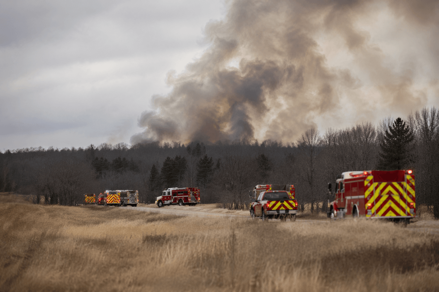 Multiple fire departments respond to rural blaze off Supply Road