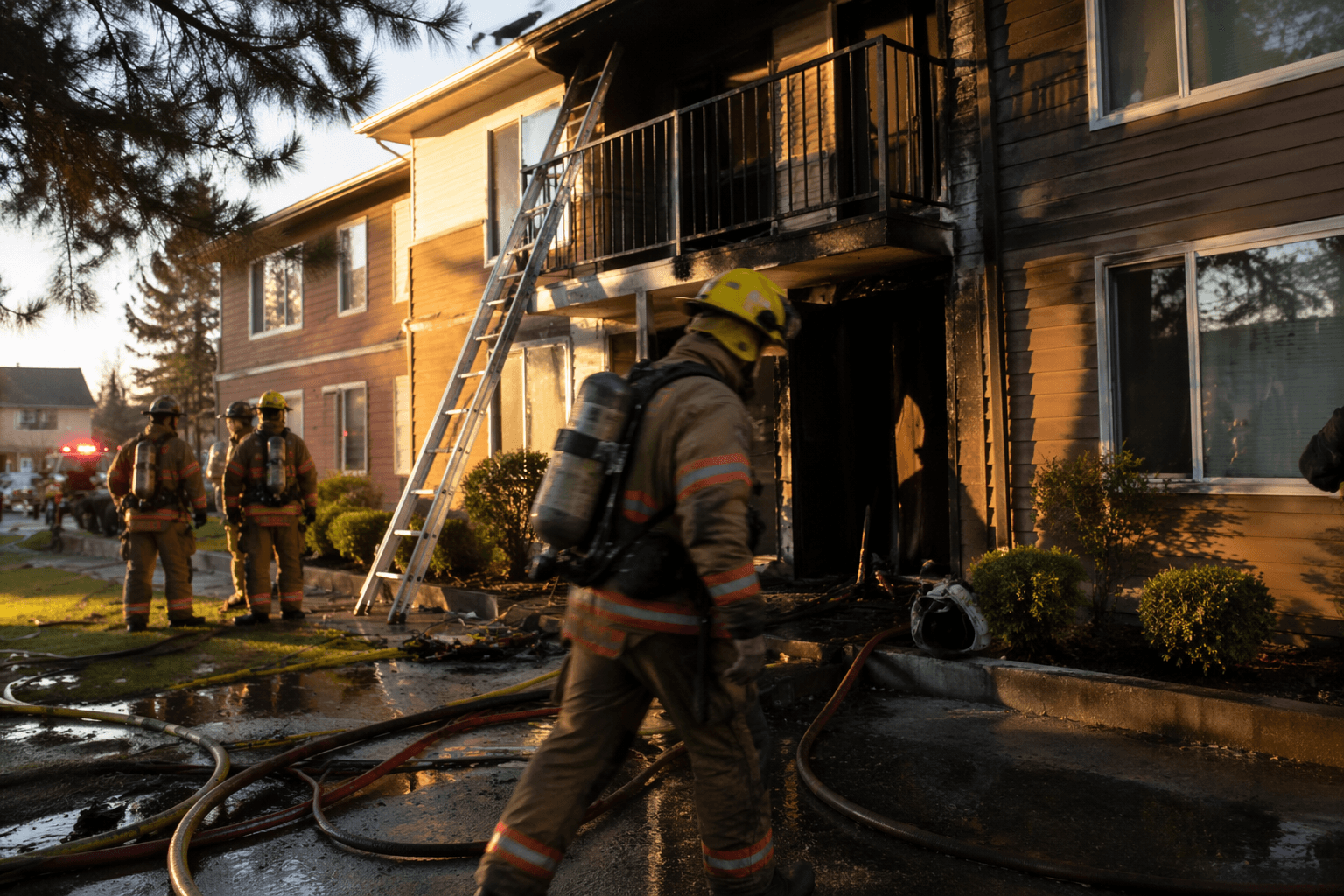 Resident alert, fast fire response stop Eugene apartment blaze