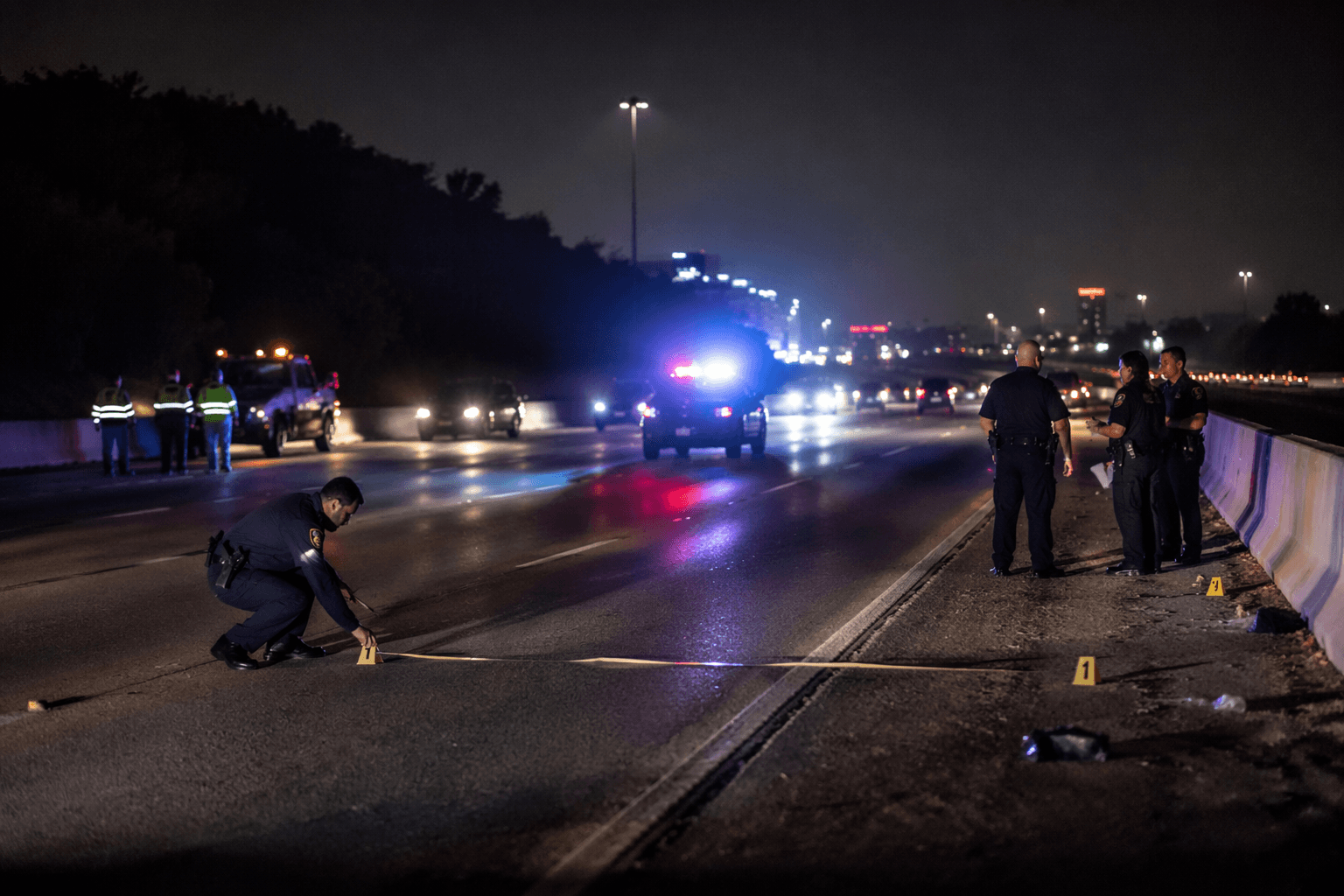 Pedestrian struck, East Freeway lanes shut down near John Ralston Road
