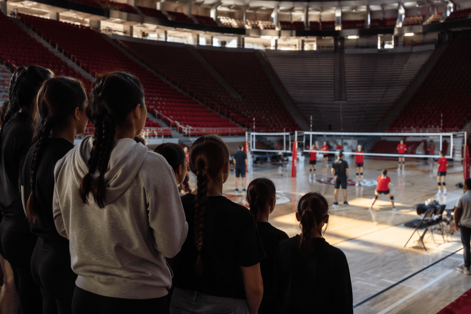 Bernalillo volleyball watches UNM Lobos practice at The Pit