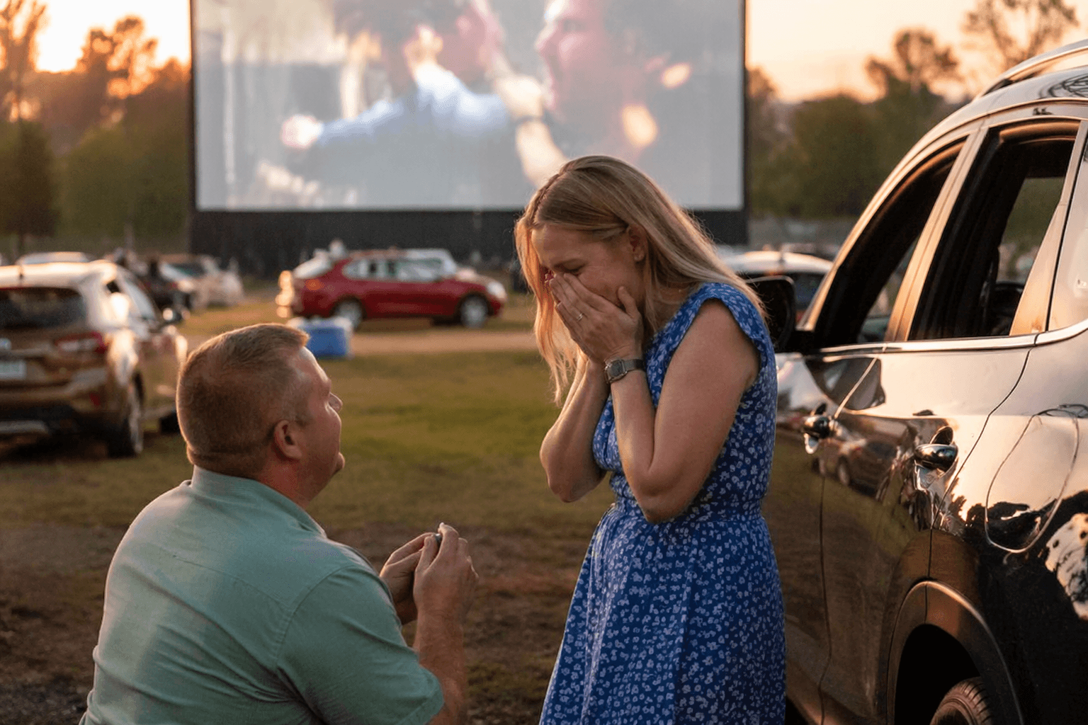 Surprise drive-in proposal delights Goochland crowd over holiday weekend