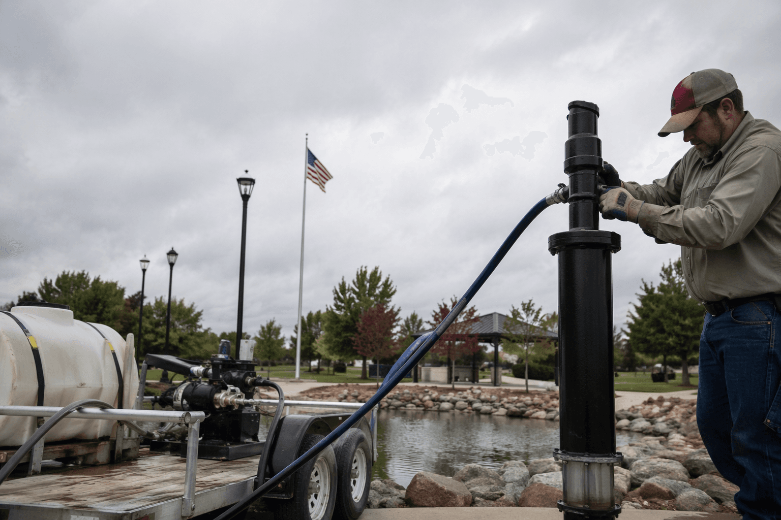 Heath advances Water Bridge, installs temporary pump at Towne Center Park