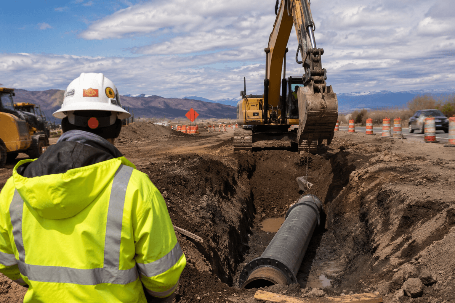 Water main replacement begins along East Road near Los Alamos airport