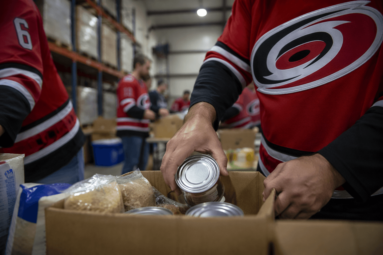 Hurricanes players drive fundraising push for North Carolina food bank