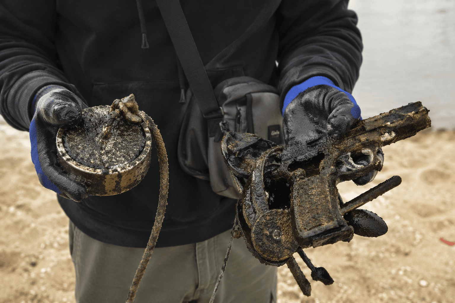 Seven days on the beach turns up incredible magnet fishing finds
