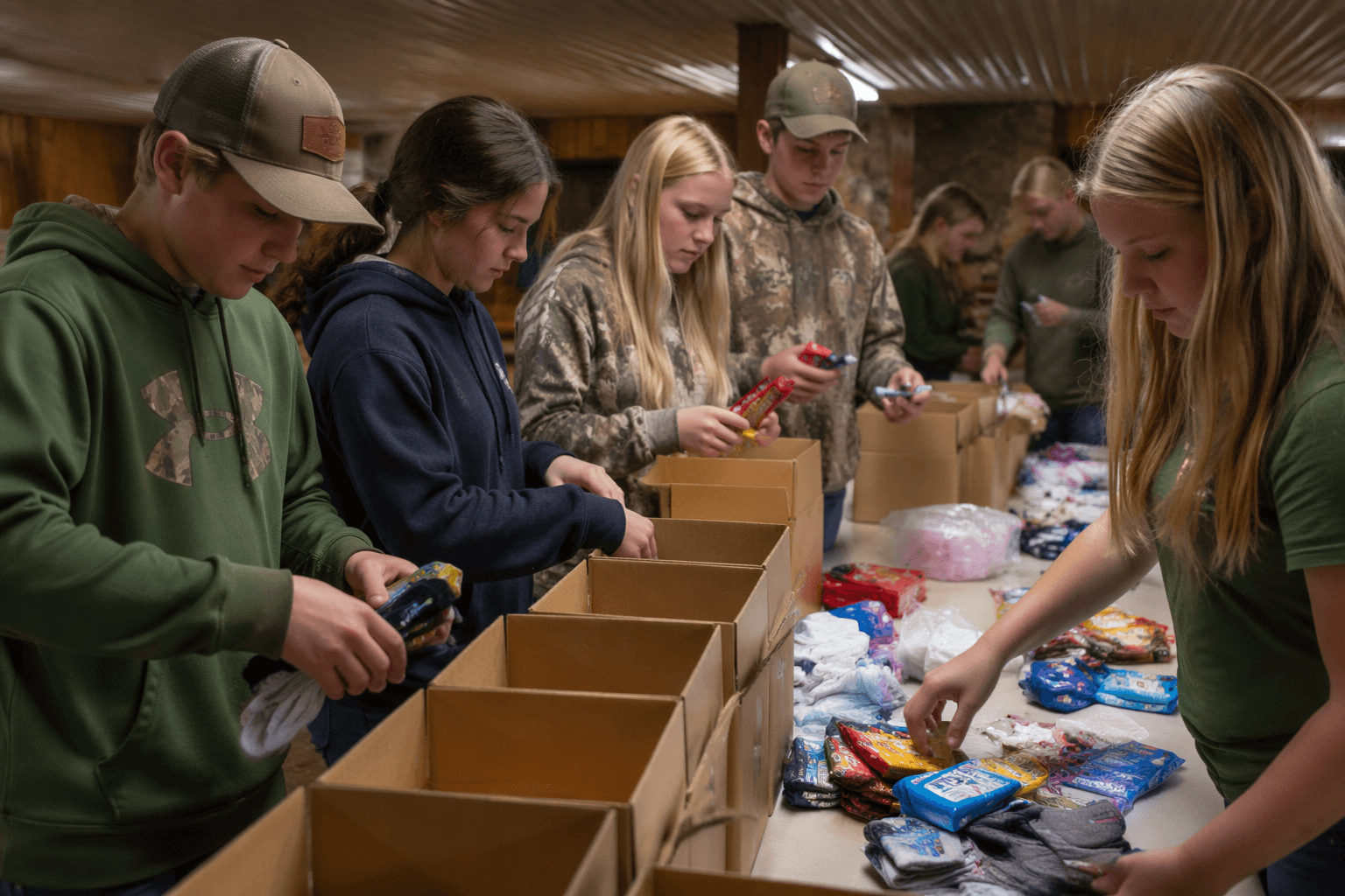 Holmes County 4-H youth pack goodie bags for local veterans