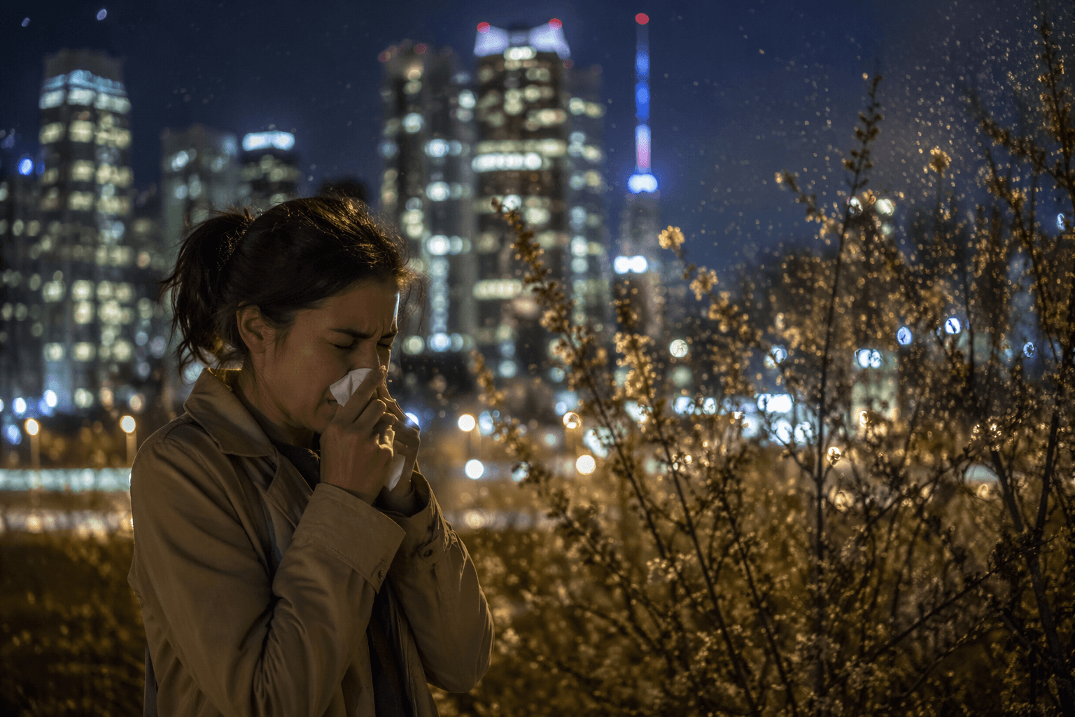 Light pollution lengthens pollen season, raising allergy risks in cities