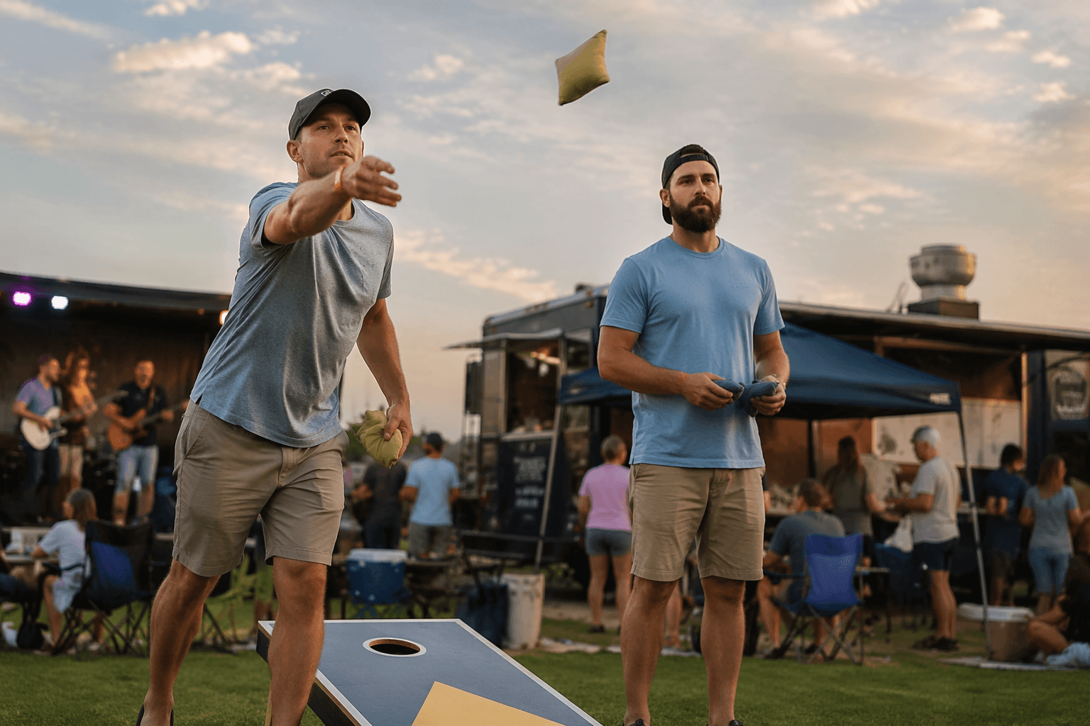 Harvest Green cornhole tournament offers cash prizes, live music, food trucks