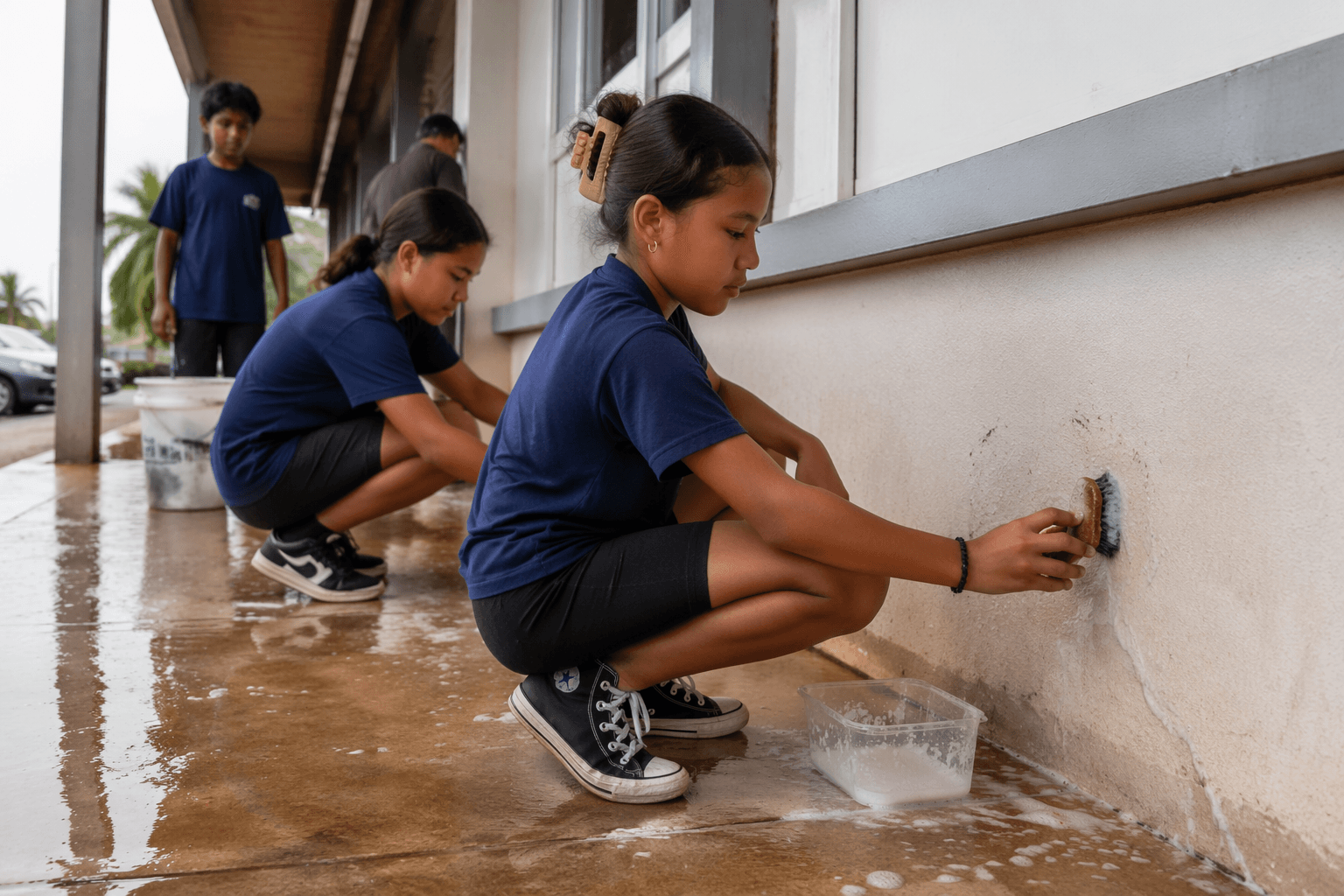 St. Theresa students clean Kekaha Post Office, learn community service