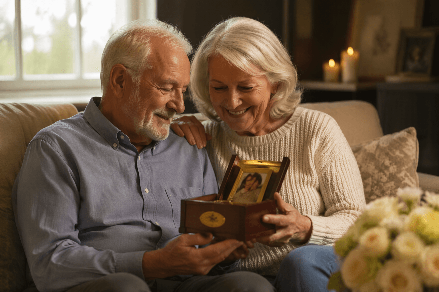personalized gold gifts mark a rare 50th wedding anniversary