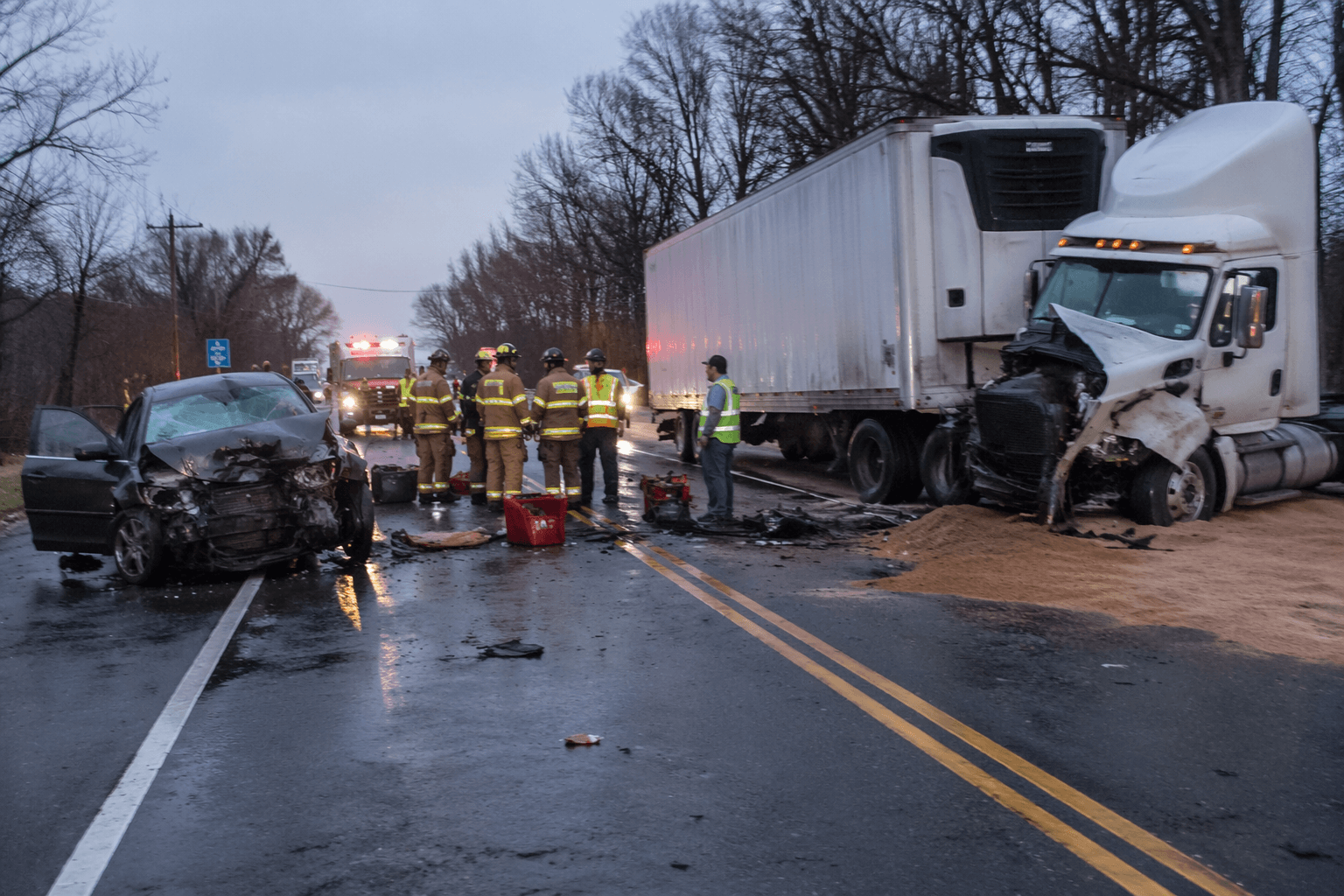 Tractor-trailer crash closes US 301 southbound lanes in Brandywine