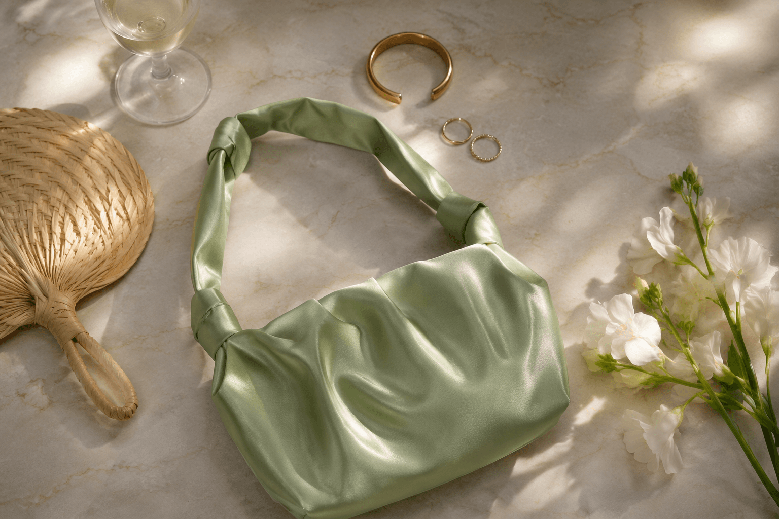 Tessa Thompson's satin bag makes the case for polished summer accessories