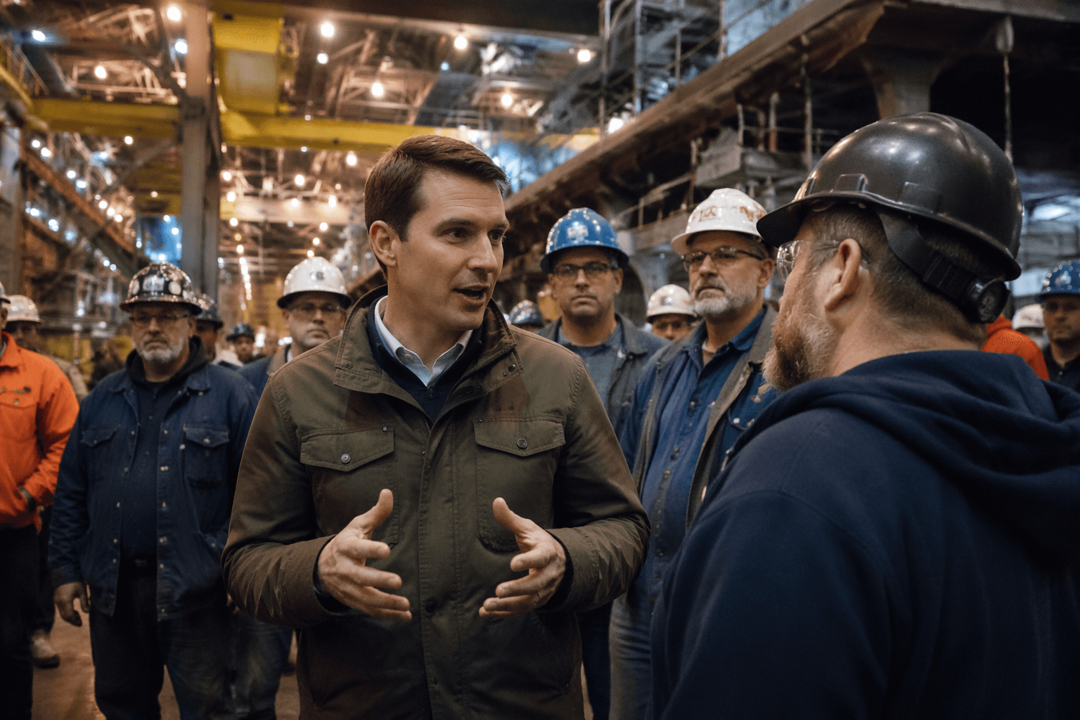 McCarthy touts jobs, affordability in Bath Iron Works campaign stop