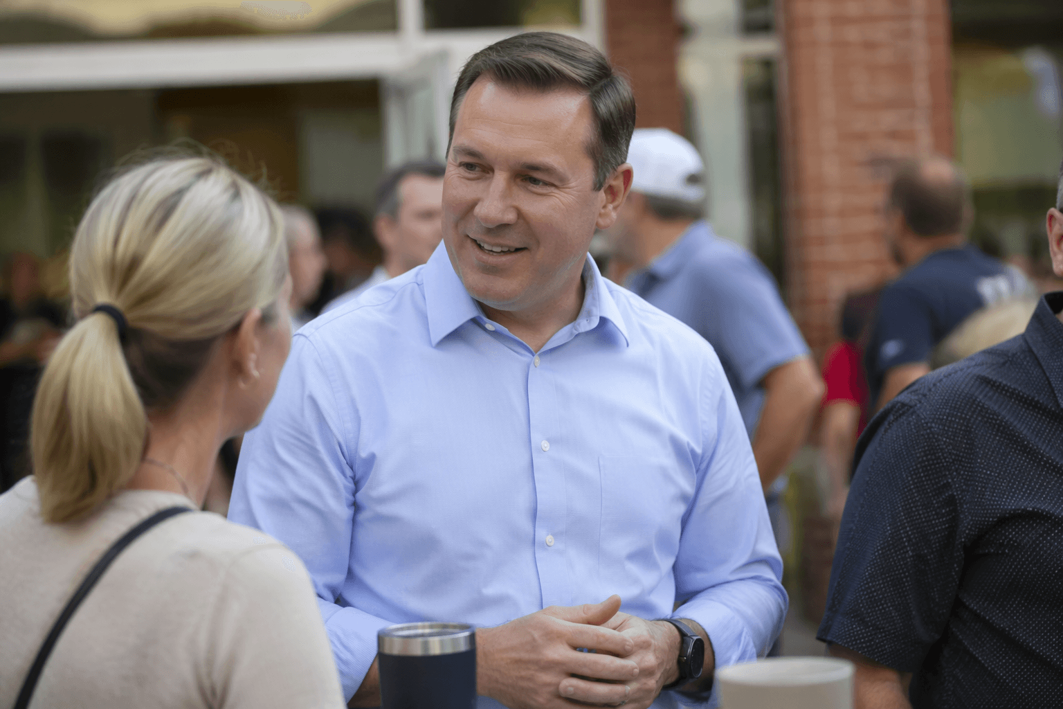 Burt Jones campaigns in downtown Cumming ahead of runoff