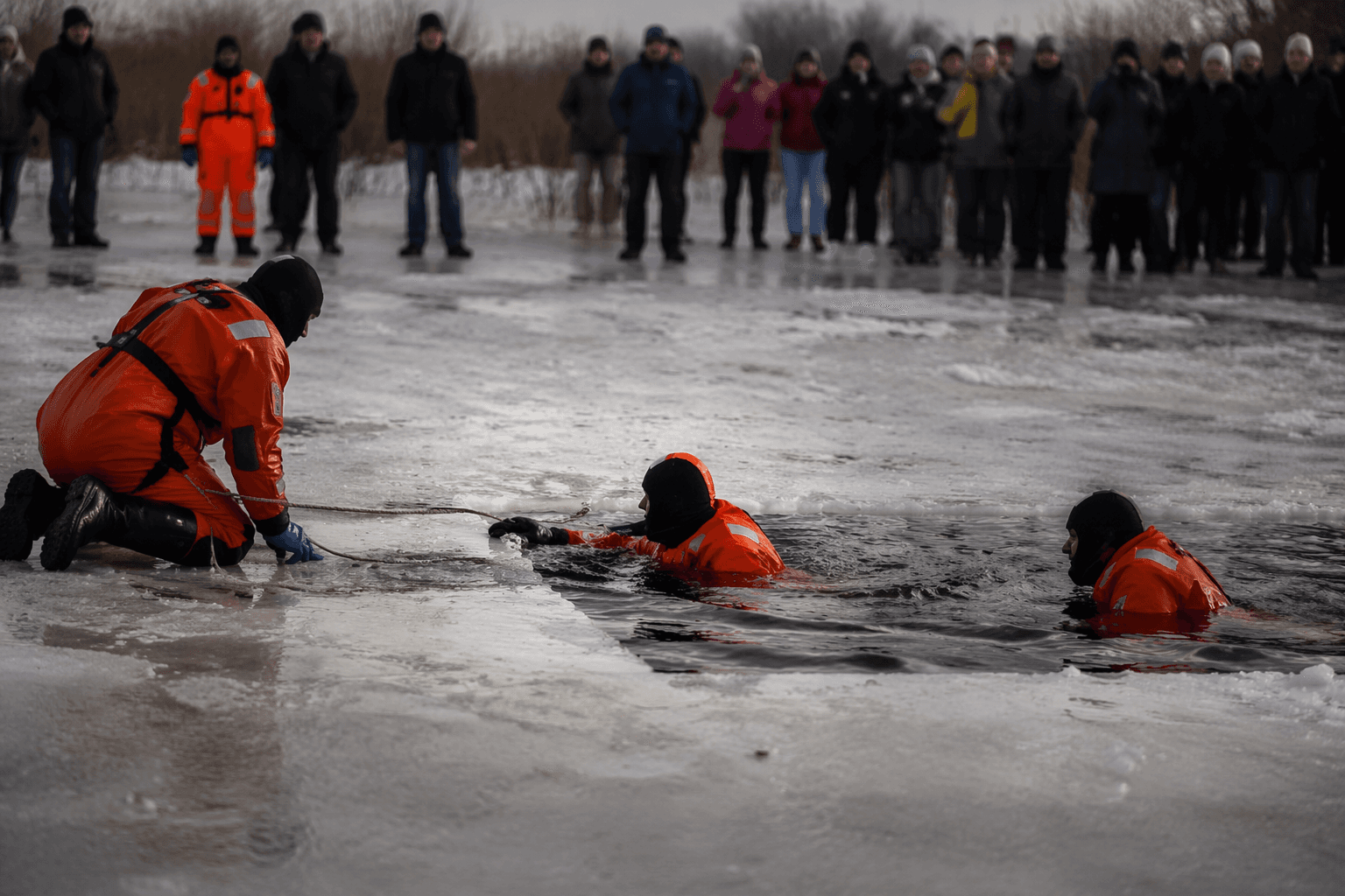 Woman swept away in Russian ice bath tragedy caught on video