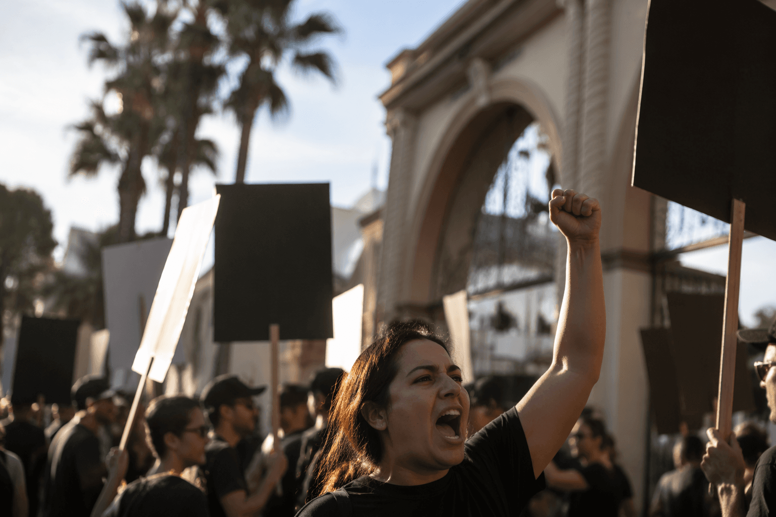 Hollywood workers rally against Paramount-Skydance merger as regulators weigh approval