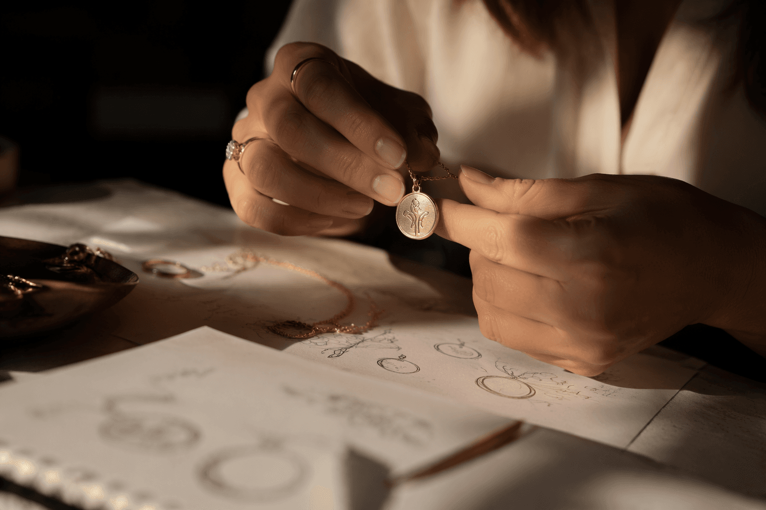 Custom jewelry moves beyond nameplates to handwriting and memory