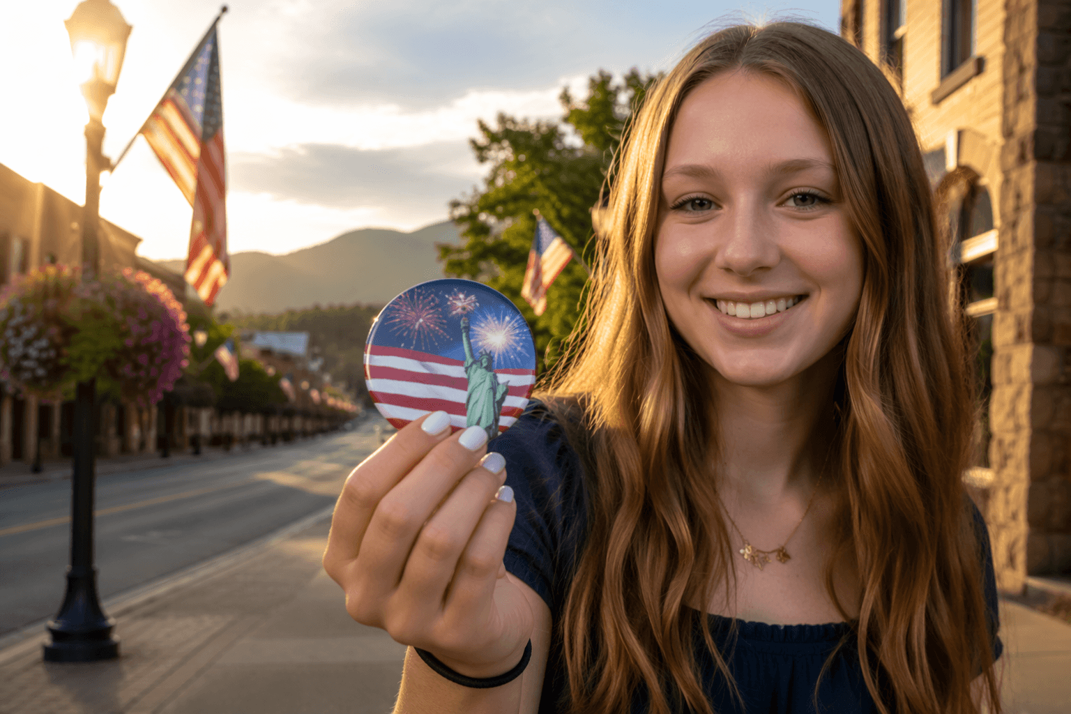 Alta students design patriotic button for new library fundraiser