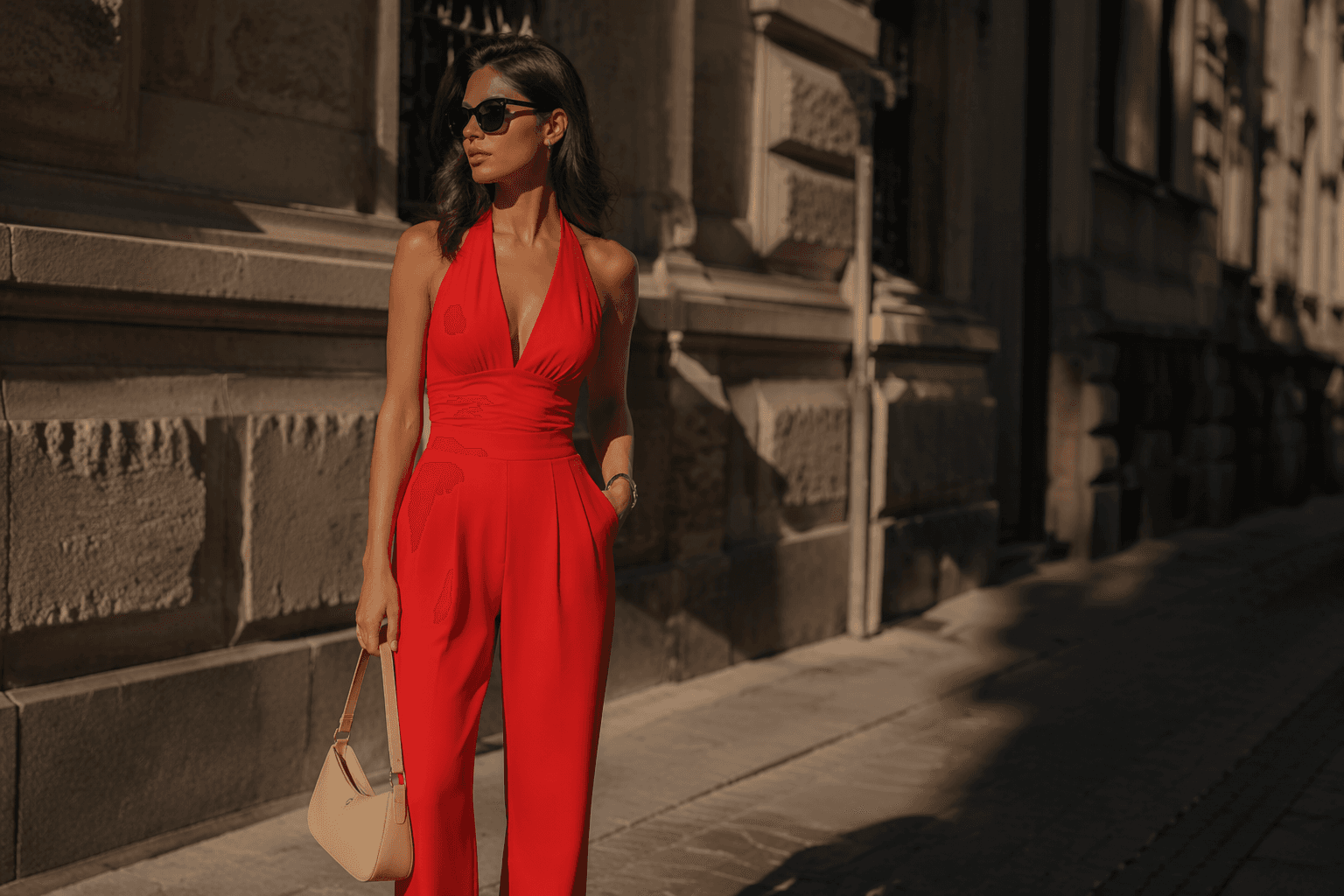 Brooke's red petite summer looks spotlight fit-friendly details
